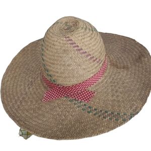 Vintage Straw Hat Country Wide Brim Sun Hat Summer 40s